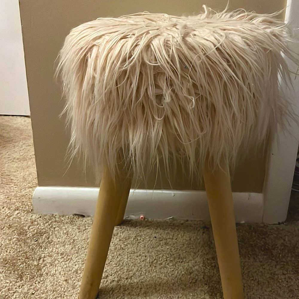 Pink fuzzy chair from micheals